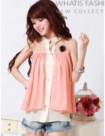 blouse chiffon tanpa lengan T1704