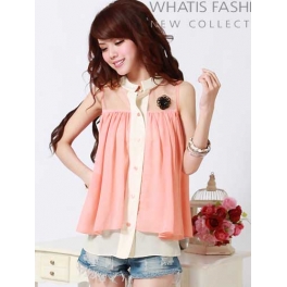 blouse chiffon tanpa lengan T1704