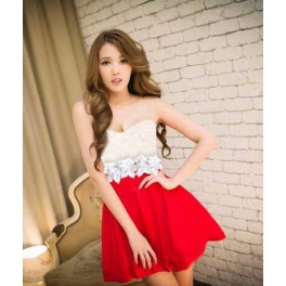 mini dress pesta model kemben D1591