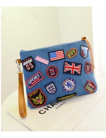 tas selempang denim motif bendera Bag734