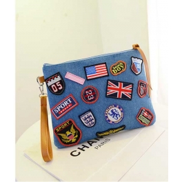 tas selempang denim motif bendera Bag734