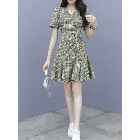 dress wanita korea D7021