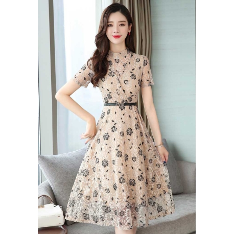 dress wanita korea D7029