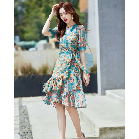 dress wanita korea D7034