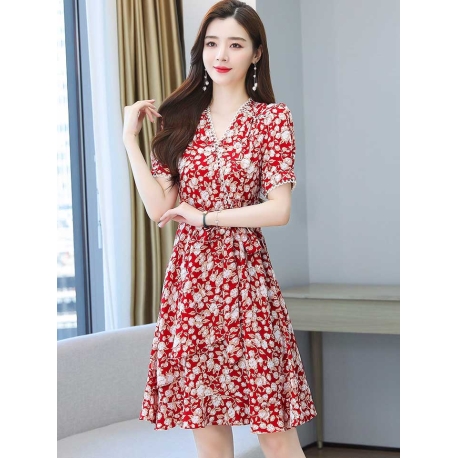 dress wanita korea D7049