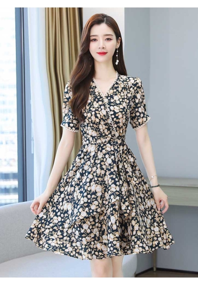 dress wanita korea D7053