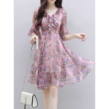 dress wanita korea D7074