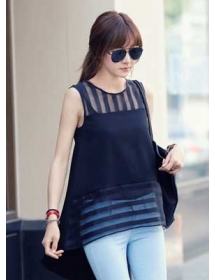 blouse chiffon tanpa lengan T1771