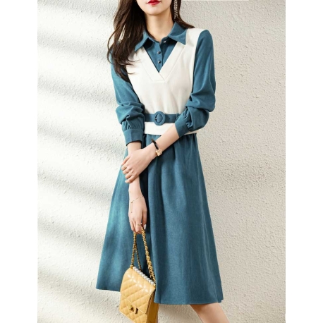 dress wanita korea D7097