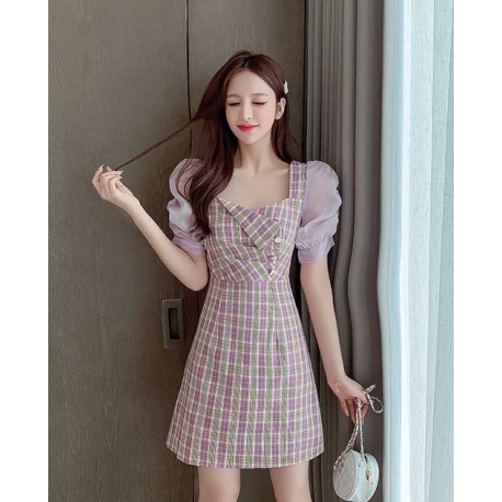 dress wanita korea D7098