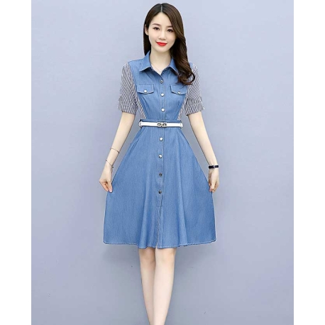 Dress shop denim wanita