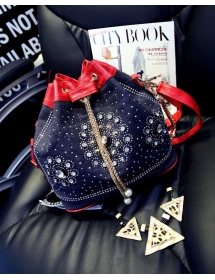 tas selempang denim model serut Bag750