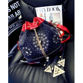 tas selempang denim model serut Bag750