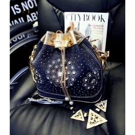 tas selempang denim model serut Bag751