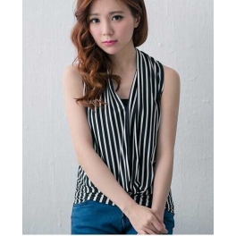 blouse salur tanpa lengan T1786