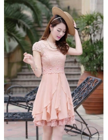 dress pesta model brukat D1656