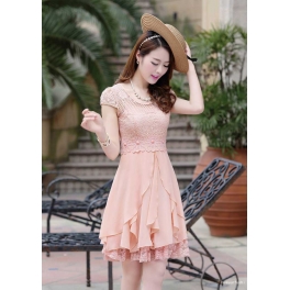 dress pesta model brukat D1656