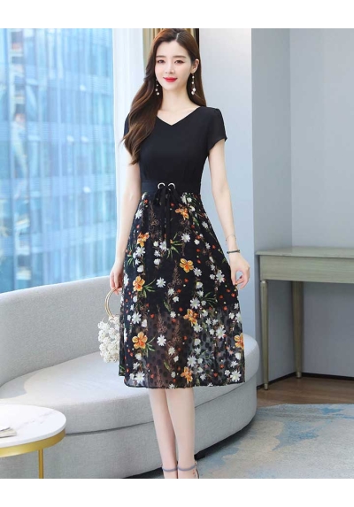 dress wanita korea D7113