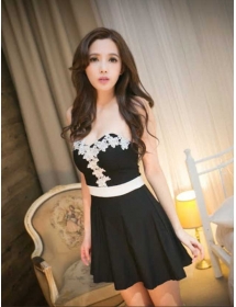 dress pesta model kemben D1663