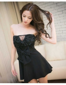 mini dress pesta model kemben D1670