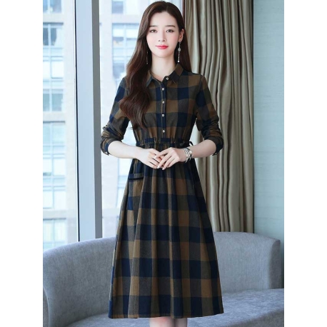 dress wanita korea D7126