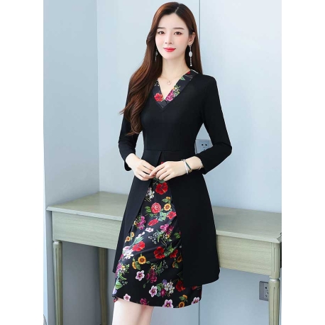 dress wanita korea D7126