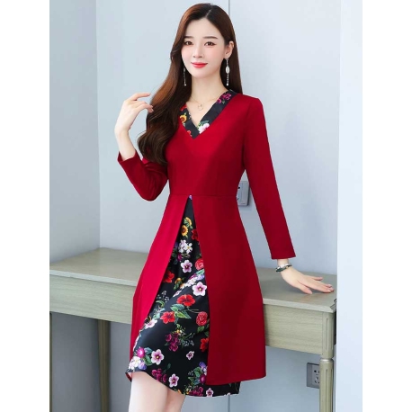 dress wanita korea D7128