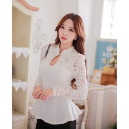 blouse brukat lengan panjang T1791