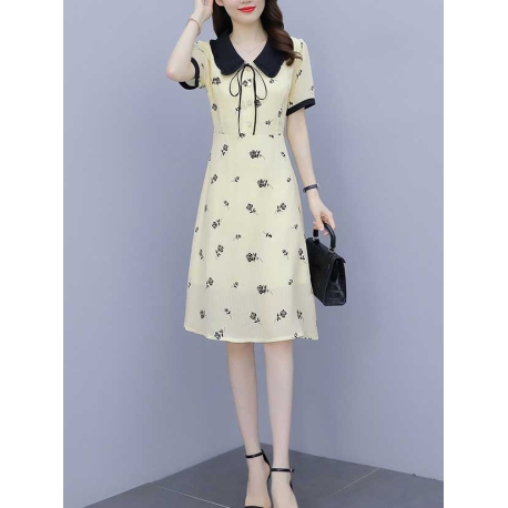 dress wanita korea D7143