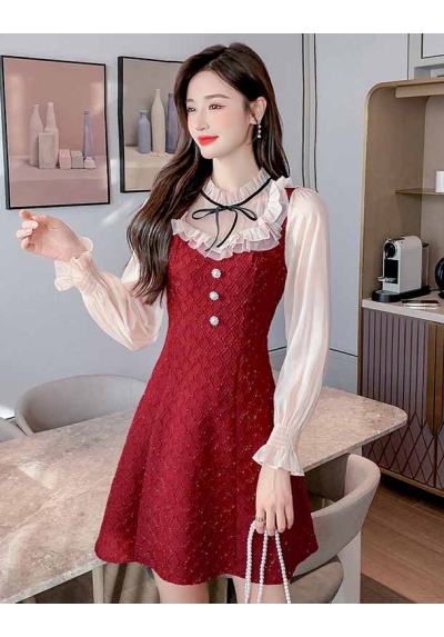 dress wanita korea D7146