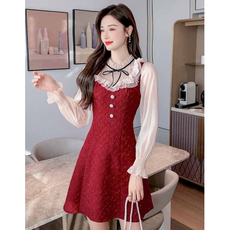 dress wanita korea D7146