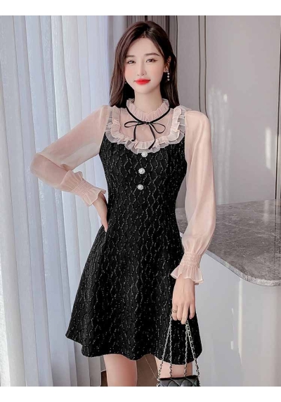 dress wanita korea D7157