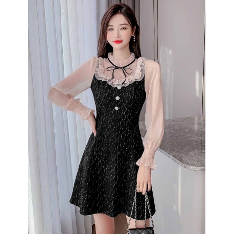 dress wanita korea D7157