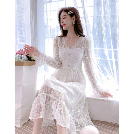 dress wanita korea D7157