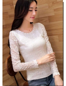 blouse brukat lengan panjang T1806