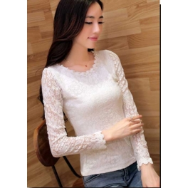 blouse brukat lengan panjang T1806