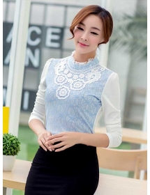 blouse brukat lengan panjang T1808