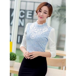 blouse brukat lengan panjang T1808