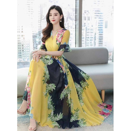 long dress korea D7071