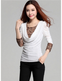 blouse leopard lengan panjang T1817