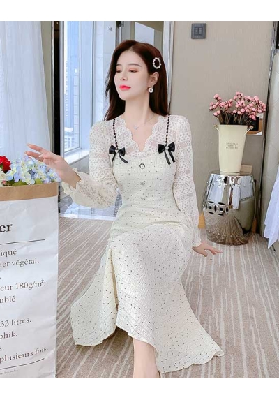 dress wanita korea D7188