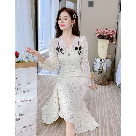 dress wanita korea D7188