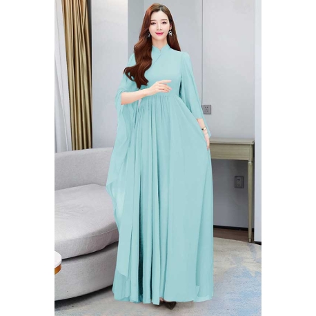 long dress wanita import D7203