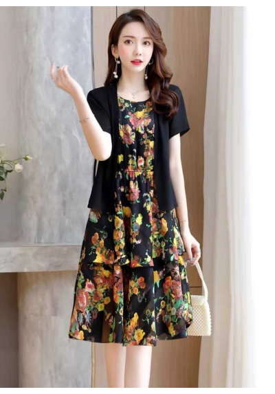 dress wanita korea D7234