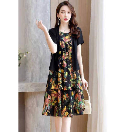 dress wanita korea D7234