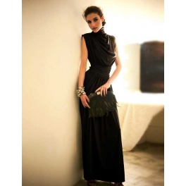 long dress wanita model turtle neck D1732