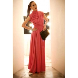 long dress wanita model turtle neck D1733