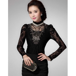 blouse brukat lengan panjang T1871