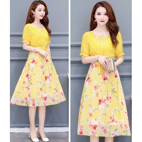 dress wanita korea D6334