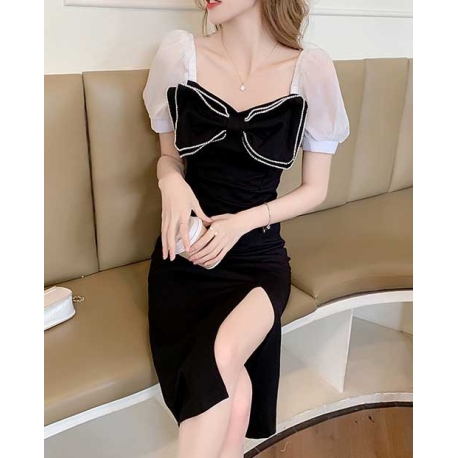 dress wanita korea D7322